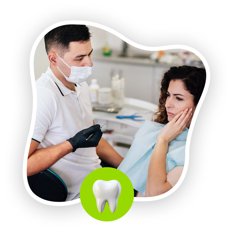 Dentist checking patient